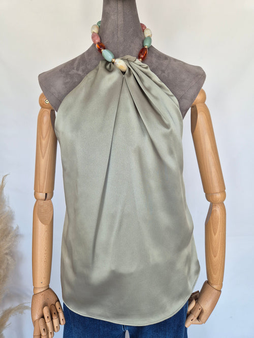 Blusa satinada halter