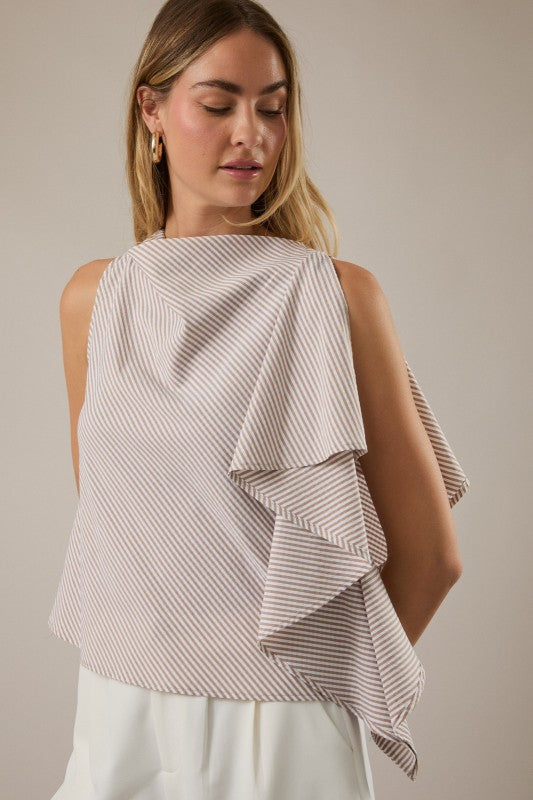 Blusa lineas con volante