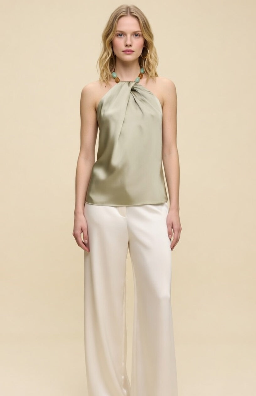 Blusa satinada halter
