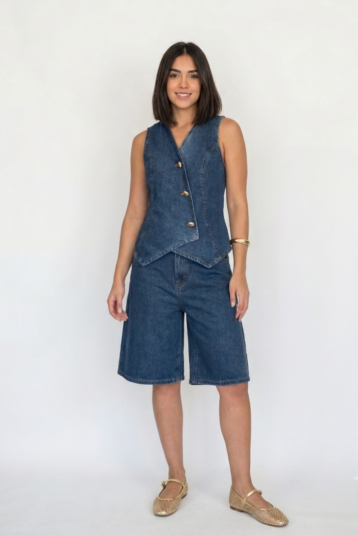 Set denim bermuda