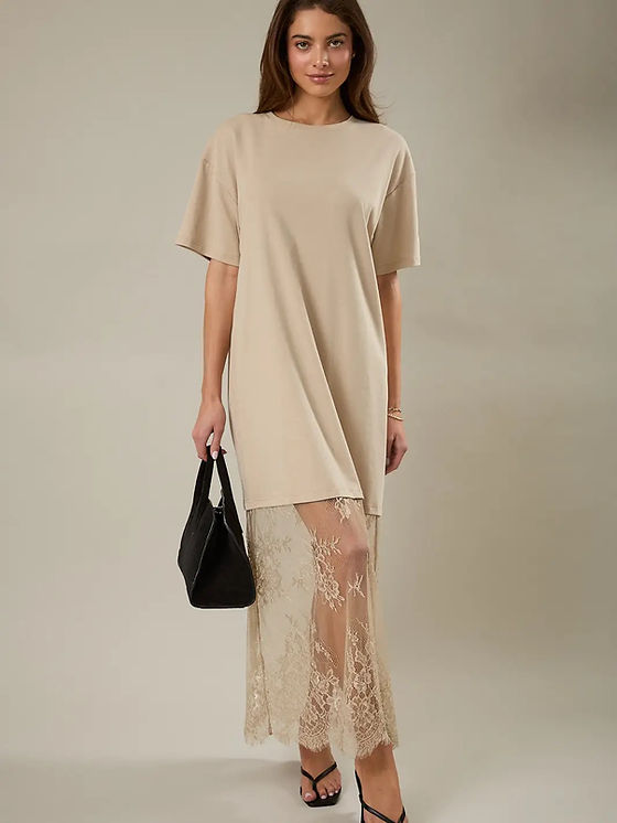 Vestido algodón encaje