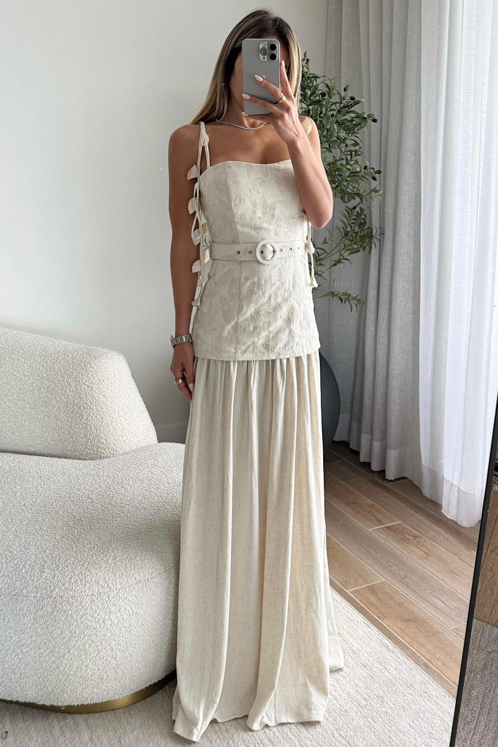 Vestido ceremonia lino