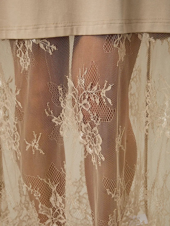 Vestido algodón encaje