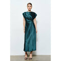Vestido verde satinado