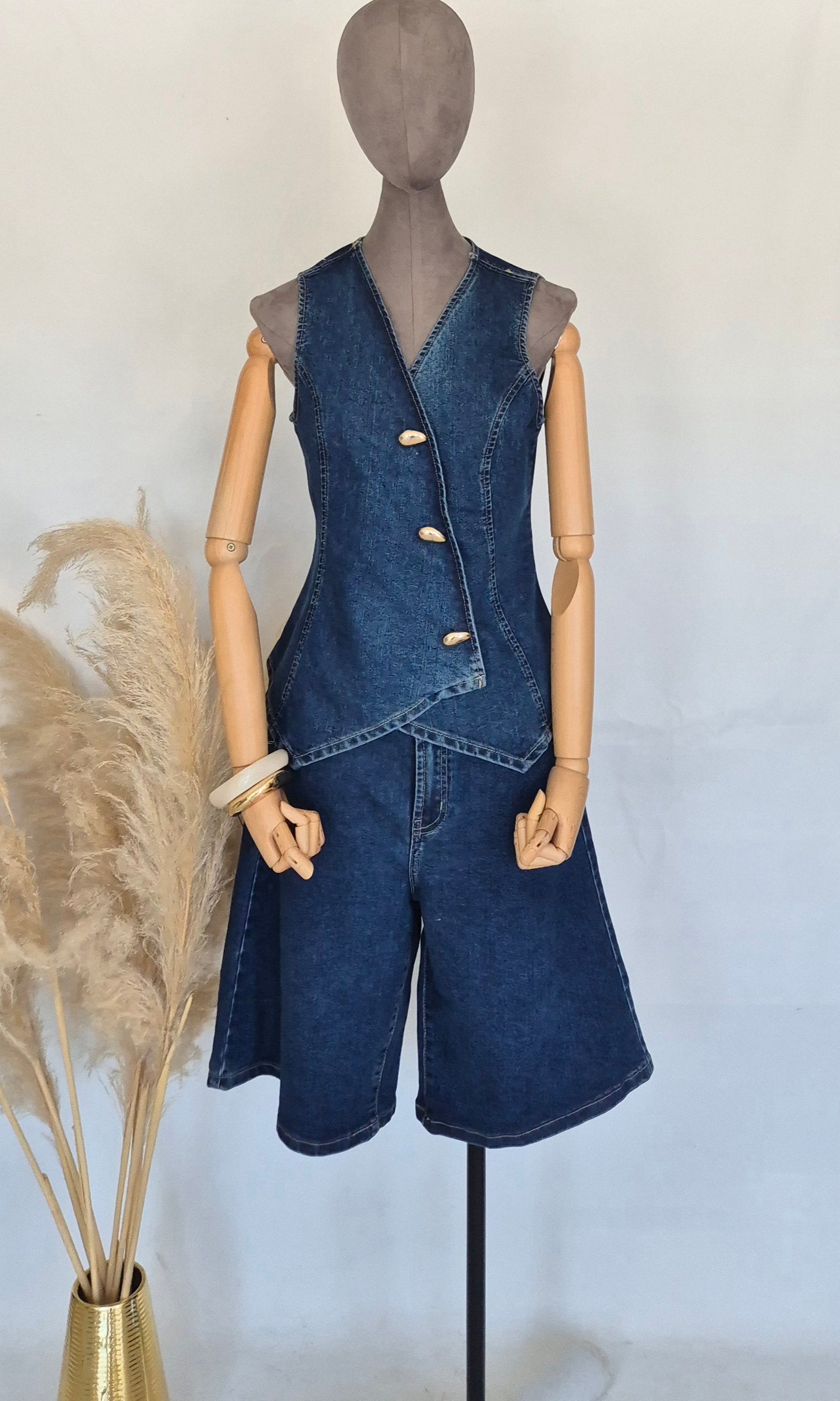 Set denim bermuda