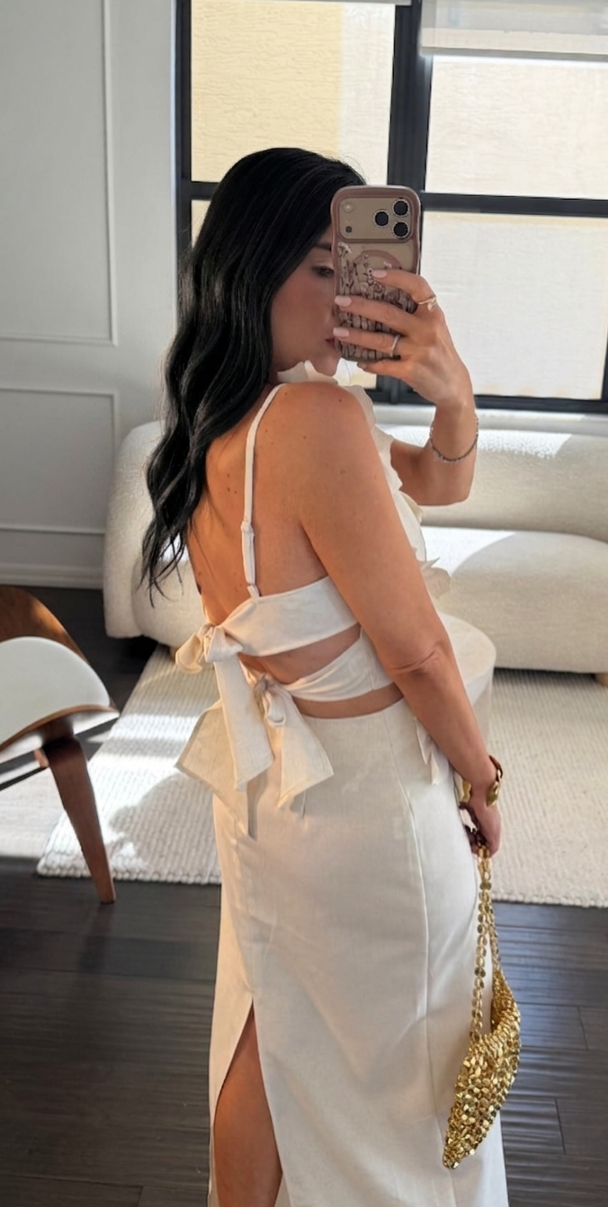 Set crop top/falda larga lino