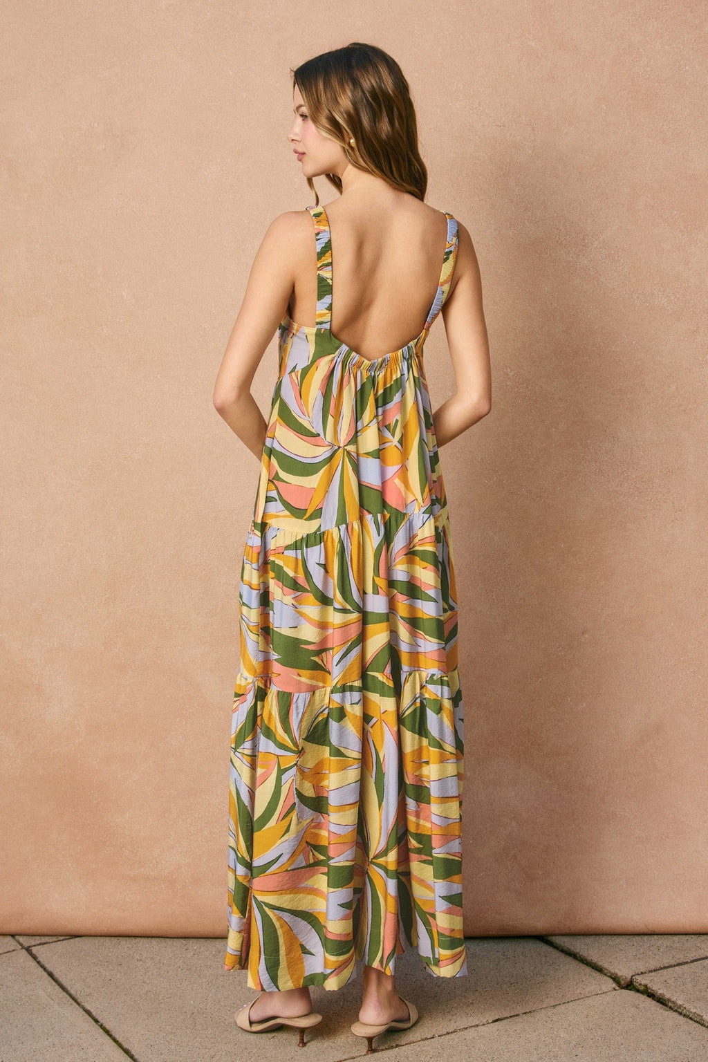 Vestido estampado hojas